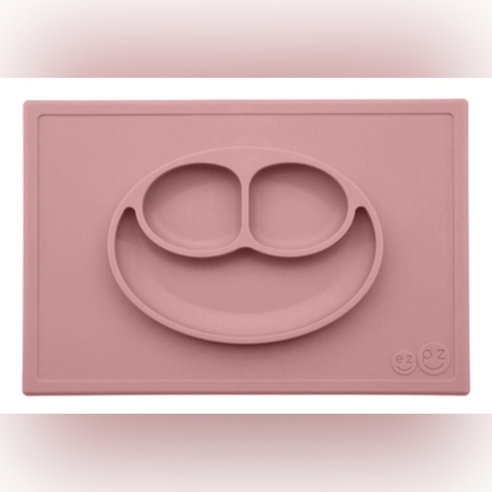 ezpz Happy Mat, Infant Feeding Placemat/Plate, Blush